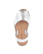 Avarca zilveren en bronzen zeemeermin-metalen lederen sandalen