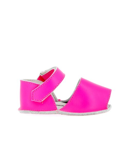 Frailera Baby Fluo fuchsia leren pantoffels