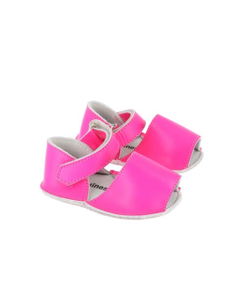 Frailera Baby Fluo fuchsia leren pantoffels