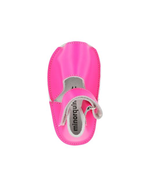 Frailera Baby Fluo fuchsia leren pantoffels