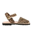 Braune Ledersandalen Mini Leo Avarca mit Klettverschluss