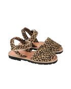 Braune Ledersandalen Mini Leo Avarca mit Klettverschluss
