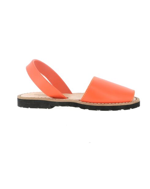 Orangefarbene Ledersandalen Avarca