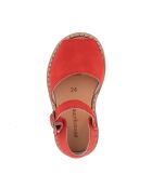 Frailera Boucle Lips rote Veloursledersandalen