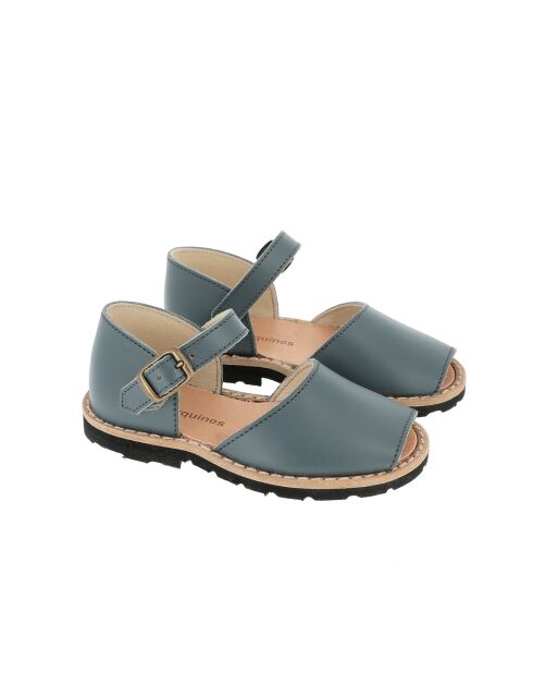 Frailera Boucle Petrolblauwe leren sandalen