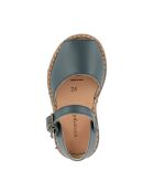 Frailera Boucle Petrolblauwe leren sandalen