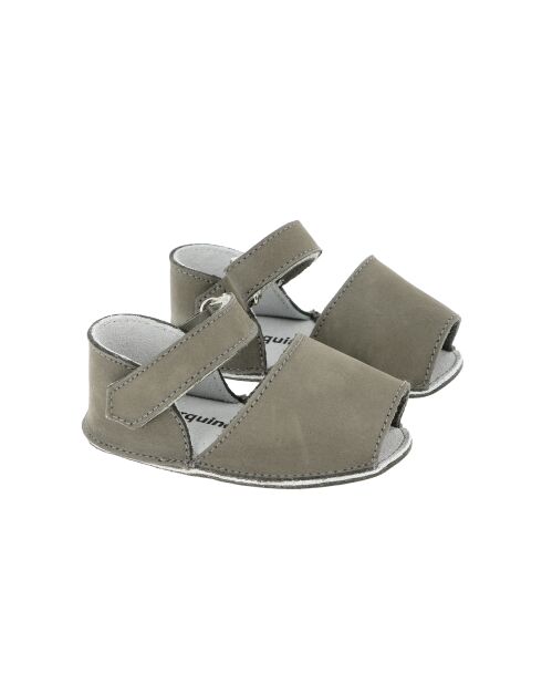 Frailera Babyslofjes van donkergrijs nubuck