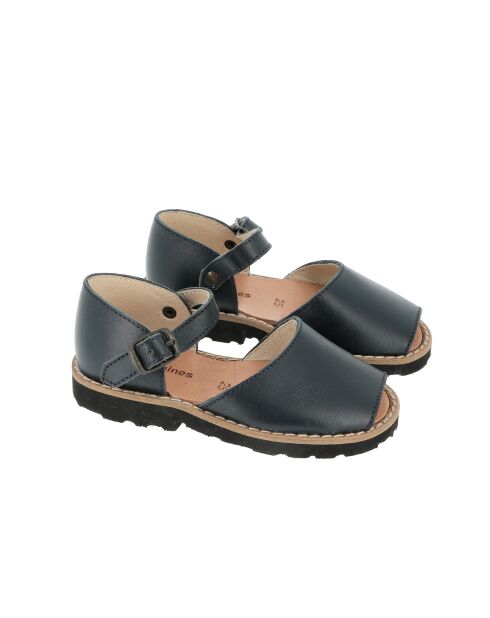 Frailera Boucle Azul blauwe leren sandalen