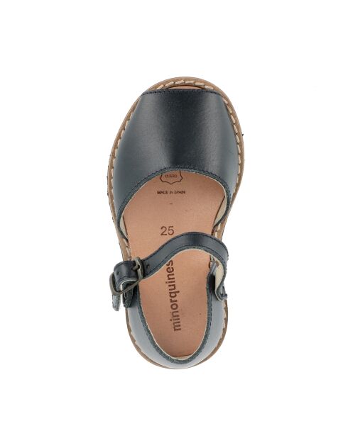 Frailera Boucle Azul blauwe leren sandalen