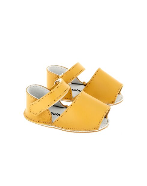 Frailera Baby Goudgele leren pantoffels