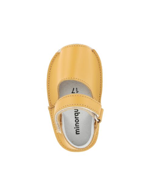 Frailera Baby Goudgele leren pantoffels