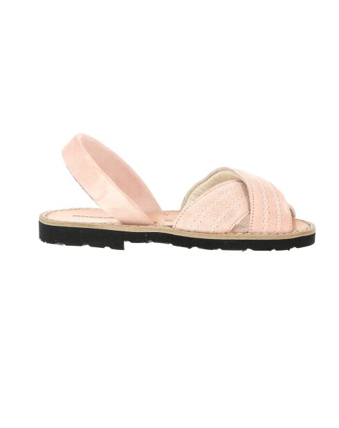 Rosafarbene Berlin Avarca Samtsandalen