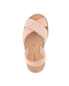Rosafarbene Berlin Avarca Samtsandalen
