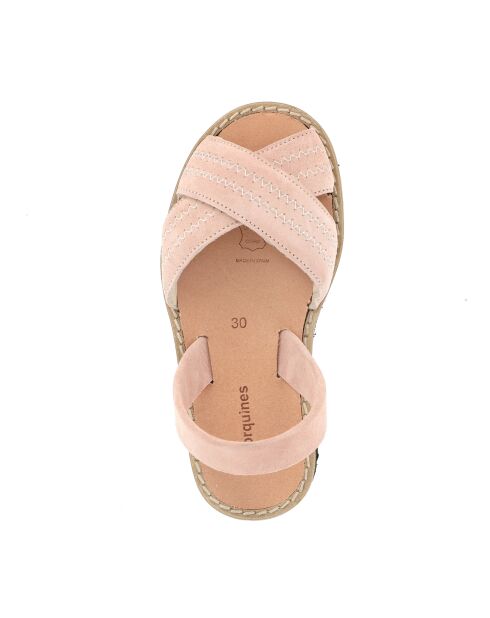Rosafarbene Berlin Avarca Samtsandalen