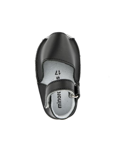 Frailera Baby zwarte leren pantoffels
