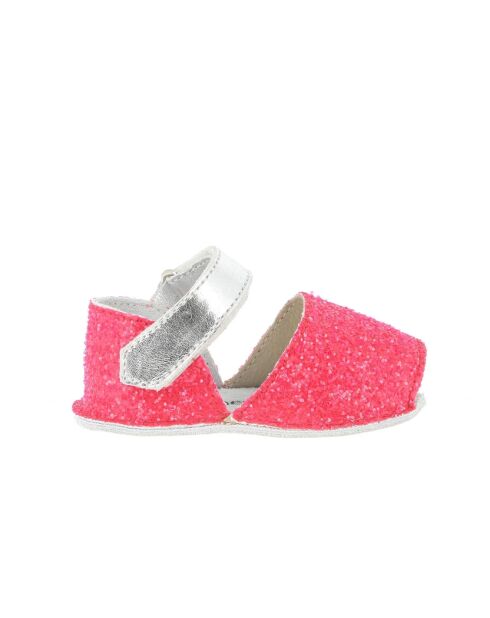 Frailera Baby Flame Fluo Slipper aus fuchsiafarbenem Glitzerleder