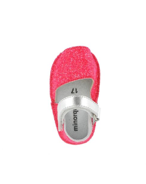 Frailera Baby Flame Fluo Slipper aus fuchsiafarbenem Glitzerleder