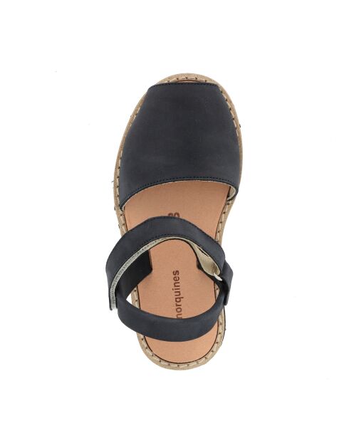 Blauwe Avarca China Velcro Nubuck Sandalen