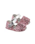 Frailera Baby-Lederpantoffeln mit Glitzer, rosa