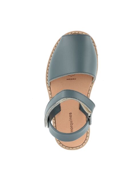 Avarca petrolblaue Ledersandalen mit Klettverschluss