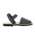 Azul Velcro Avarca Marineblaue Ledersandalen