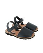 Azul Velcro Avarca Marineblaue Ledersandalen