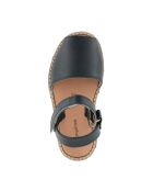 Azul Velcro Avarca Marineblaue Ledersandalen