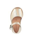 Frailera Boucle Platino Ledersandalen aus orangefarbenem Lasermetall