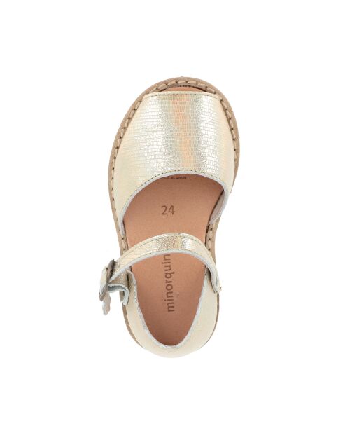 Frailera Boucle Platino oranje leren sandalen van lasermetaal
