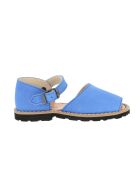 Frailera Boucle oceaanblauwe nubucksandalen