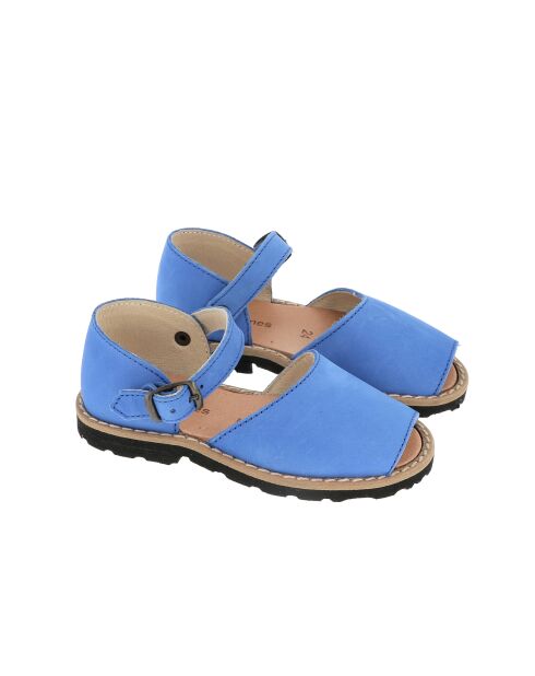 Frailera Boucle oceaanblauwe nubucksandalen