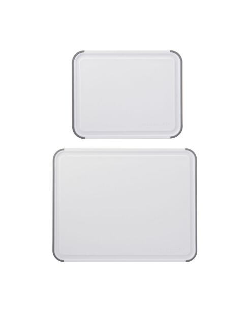 Ensemble de 2 planches à découper Classic en polypropylène blanc - 20 x 25 cm et 35 x 28 cm