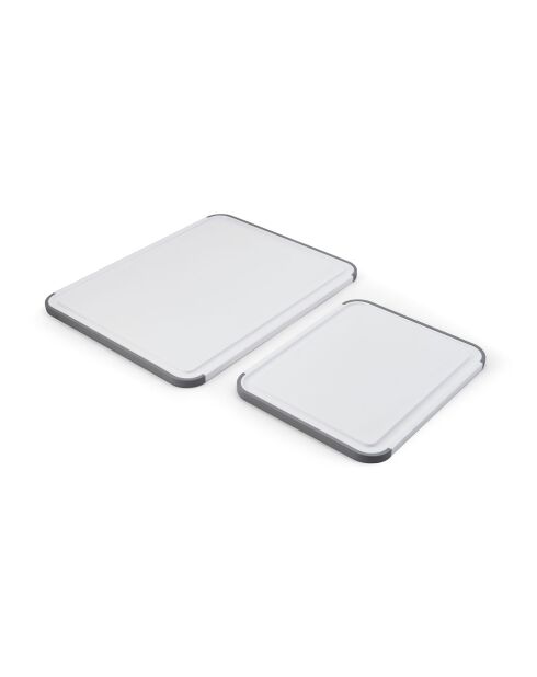 Ensemble de 2 planches à découper Classic en polypropylène blanc - 20 x 25 cm et 35 x 28 cm