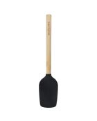 Spatola a cucchiaio in bambù resistente al calore con punta in silicone fino a 260°C nera - 30,1x6,2x2,1 cm