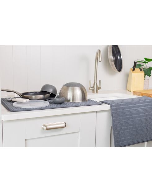 Set mit 2 Abtropfmatten, ideal für anthrazitgraue Arbeitsplatten und Abtropfbretter, 0,3 x 43,5 x 71 cm