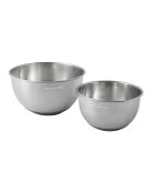 Set mit 2 silbernen Rührschüsseln — 22,6 x 22,6 x 12,5 cm