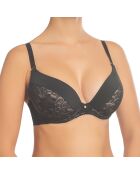 Dee-Dee schwarzer Hartschalen-Push-up-BH