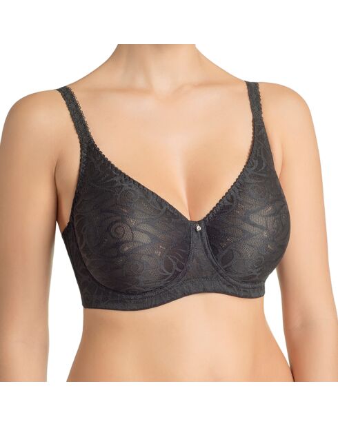 Soutien-gorge moulé à armatures et bonnets souples Mary-Anna noir