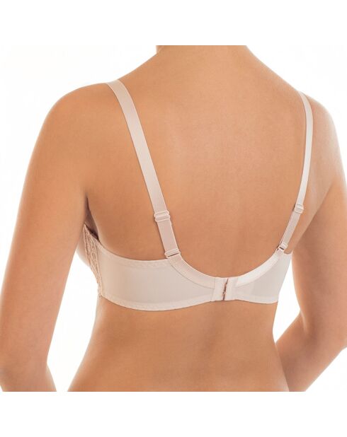 Viktoria Push-up-BH mit Hartschale, silberne Pfingstrose