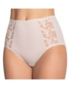 Alex-Sandra silberner Slip mit Pfingstrosen