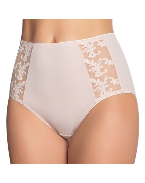 Alex-Sandra silberner Slip mit Pfingstrosen
