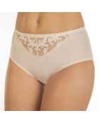 Alex-Sandra silberner Slip mit Pfingstrosen