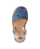 Sandales en cuir Avarcas Fleuri bleues