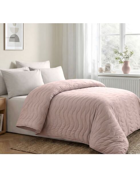Copriletto trapuntato in cotone rosa Ranforce King, 240 x 220 cm