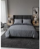 Ensemble de housse de couette Ranforce King en coton Leron Kombin gris - 240 x 220 cm