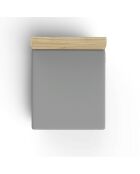 Lenzuolo con angoli elasticizzati Ranforce Super King in cotone grigio scuro, 180 x 200 cm