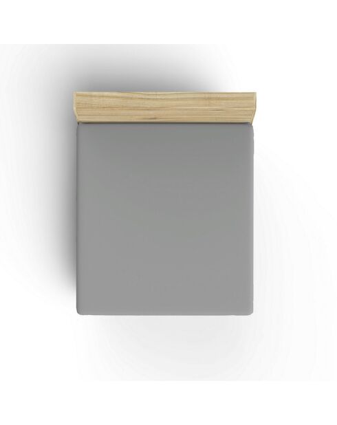 Lenzuolo con angoli elasticizzati Ranforce Super King in cotone grigio scuro, 180 x 200 cm