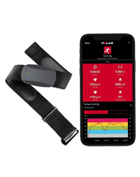Met Bluetooth en ANT+ verbonden hartsensor, zwart