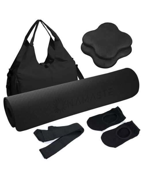 Zwart essentieel pakket voor yoga en fitness