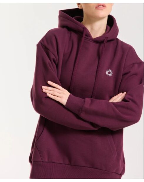 Burgunderfarbener Kapuzenpullover Tara aus Baumwolle